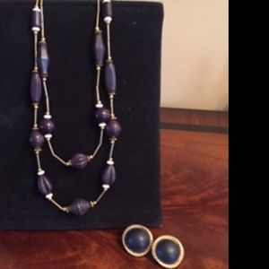 Casual Corner double strand necklace& earrings set